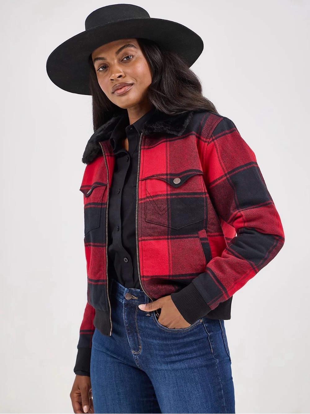 Wrangler - Buffalo Plaid Bomber Jacket retro Size Small NWT